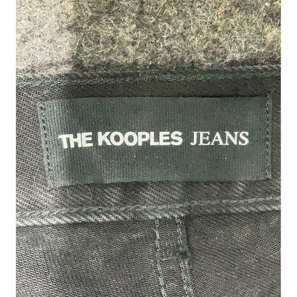 $225 The Kooples Black Wash Denim Shorts with Grommet Belt‎ Distressed - Picture 8 of 9